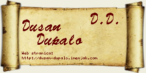 Dušan Dupalo vizit kartica